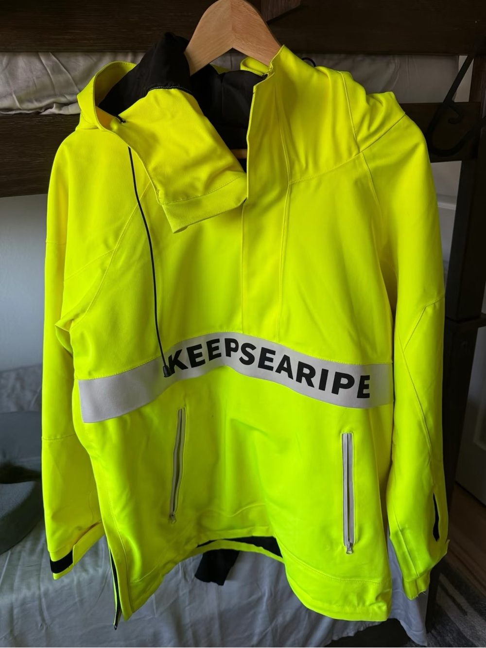 High-Visibility Kids Neon Yellow Hooded Safety Jacket
